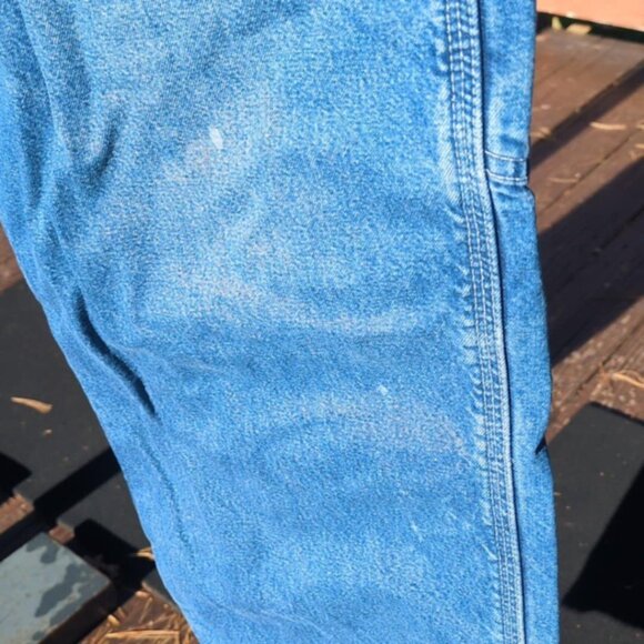 Carhartt Jeans 40 X 30 Carpenter Workwear Flannel Lined Distressed Workgear Warm - Picture 4 of 9